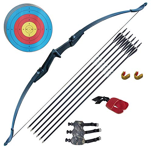 Tongtu Archery Recurve Bow and Arrow Set for Adults Beginners 30 40Lbs Takedown Bow Kit with Arrows Target Left Right Hand Outdoor Training Target Practice (40LBS)