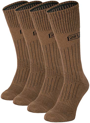 281Z Military Lightweight Boot Socks - Tactical Trekking Hiking - Outdoor Athletic Sport (Coyote Brown)(Small 4 Pairs Pack)