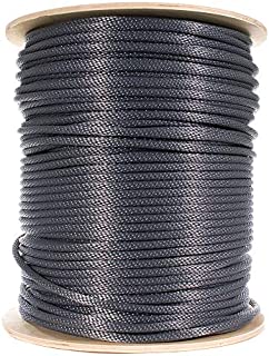 Paracord Planet Braided Nylon Rope with Galvanized Wire Core  High Tensile Strength  Halyard Line  Use for Flagpoles, Sailboats, Winches, Pulleys (Silver - 3/8 Inch, 100 Feet)