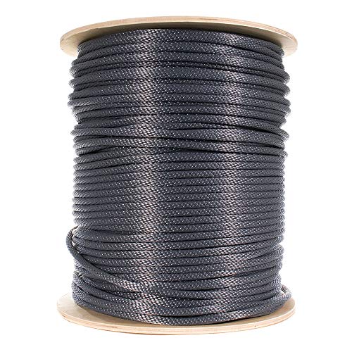 Paracord Planet Braided Nylon Rope with Galvanized Wire Core  High Tensile Strength  Halyard Line  Use for Flagpoles, Sailboats, Winches, Pulleys (Silver - 3/8 Inch, 100 Feet)