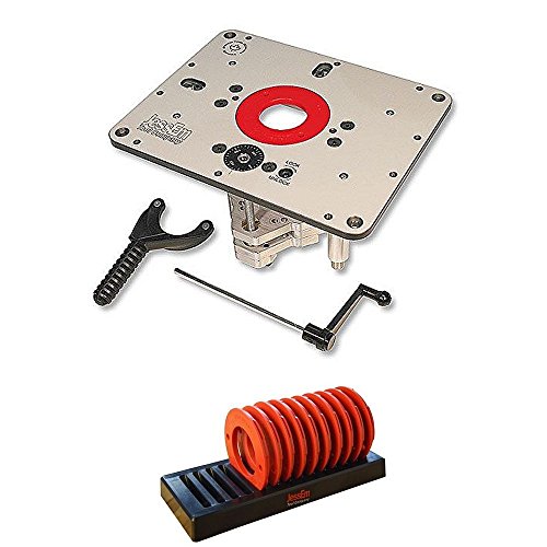 JessEm 02310 Rout-R-Lift II Router Lift + 02030 10-Piece Insert Ring Kit with Caddy Bundle