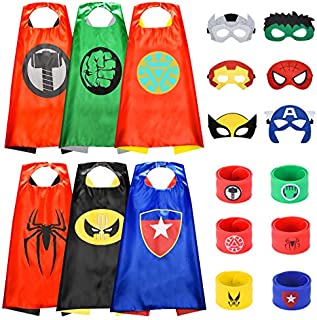 Toys for Boys Age 2-10, Superhero Capes for Kids Birthday Party Stocking Fillers Capes for Party with Mask and Bracelet Xmas Gifts Presents for 4-8 Year Old Boys Girls