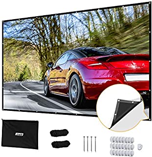 Projector Screen 180 inch, Upgraded PVC Black Backing 4K 16:9 HD Portable Projector Screen, Premium Indoor Outdoor Movie Screen Anti-Crease Projection Screen for Home Theater Backyard Movie.