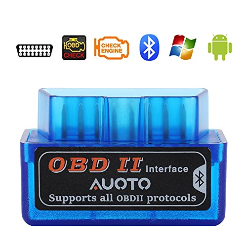 AUOTO Bluetooth Mini Elm327 OBD2 Scanner Car Diagnostic Tool Code Reader for Smart Phone Android Windows Symbian English