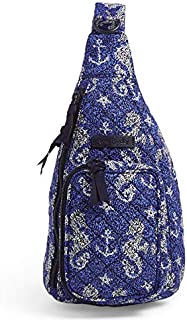 Vera Bradley Women's Signature Cotton Mini Sling Backpack, Seahorse of Course, One Size