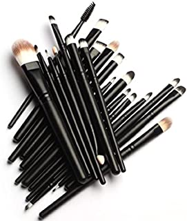MELADY 20pcs Multi-function Pro Cosmetic Powder Foundation Eye shadow Eyeliner Lip Makeup Brushes Sets (Black)