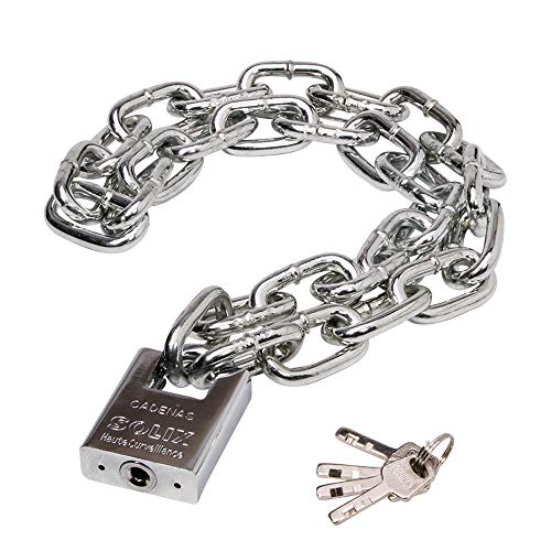 Premium Case-Hardened Security Chain and Lock Kit Nearly Impossible to Defeat, Cannot Be Cut with Bolt Cutters Or Hand Tools - for Motorcycles, Bikes, Security Chain Lock