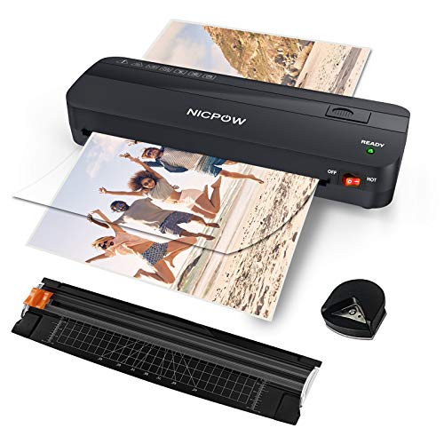 Laminator,NICPOW A4 Laminator,4 in 1 Thermal Laminator, 9 inches,30 Laminating Pouches, Paper Trimmer, Corner Rounder, Personal Laminator for Home, School, Office