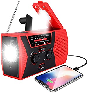 2020 Upgraded Emergency Solar Hand Crank Radio, RegeMoudal Hand Crank AM/FM/NOAA Weather Radio with Flashlight, Reading Lamp, 2000mAh Power Bank,USB Cell Phone Charger and SOS Alarm