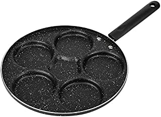 SOONHUA 5-Cup Eggs Frying Pan, Non Stick Aluminium Alloy Pancake Pans Fried Poached Egg Burger Steak Pan, Breakfast Skillet Cooker for Home Kitchen Cooking Tool
