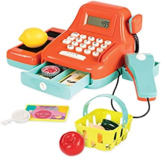 Battat Cash Register Toy Playset  Pretend Play Kids Calculator Cash Register with Accessories for 3+ (26-Pieces)