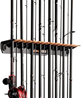 KastKing Patented V15 Vertical Fishing Rod Holder  Wall Mounted Fishing Rod Rack, Store 15 Rods or Fishing Rod Combos in 18 Inches, Great Fishing Pole Holder and Rack