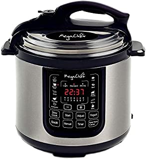 MegaChef MCPR120A 8 Quart Digital Pressure Cooker with 13 Pre-set Multi Function Features, Stainless Steel