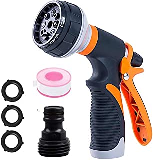XuHuYu Hose Nozzle Sprayer Features 8 Spray Patterns,Slip and Shock Resistant for Easy Water Control -Garden Hose Nozzles for Watering Plants,Cleaning Car Wash and Showering