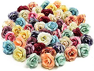 silk flowers in bulk wholesale Fake Flowers Heads Artificial Silk Flower Head for Home Wedding Party Decoration Wreath Scrapbooking Fake Sunflower Flowers 30PCS 3.5cm (Multicolor)