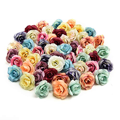 silk flowers in bulk wholesale Fake Flowers Heads Artificial Silk Flower Head for Home Wedding Party Decoration Wreath Scrapbooking Fake Sunflower Flowers 30PCS 3.5cm (Multicolor)