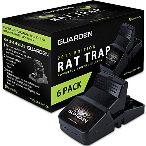 Rat Traps that Work (6 Pack) - Easy to Bait and Set, Reusable Best Rat Traps that Work Indoors and Out, Large Mouse Traps for Rats, Chipmunks, Vole Traps, Rodent Traps for Attic, Snap Traps Rats Trap