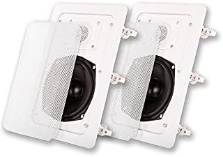 Acoustic Audio IW-191 in Wall Speaker Pair 2 Way Home Theater Surround Sound Speakers