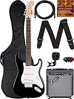 Fender Squier Bullet Stratocaster HT - Black Bundle with Frontman 10G Amplifier, Gig Bag, Instrument Cable, Tuner, Strap, Picks, and Austin Bazaar Instructional DVD