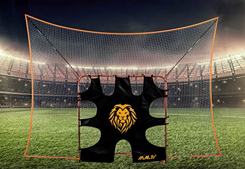 Mauv 3 in 1 Lacrosse Folding Goal Net with Backstop Nets and Target, Steel Frame, Total Net 14' x 10', Goal 6' x 6'