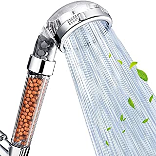 Nosame Shower Head, Filter Filtration High Pressure Water Saving 3 Mode Function Spray Handheld Showerheads for Dry Skin & Hair