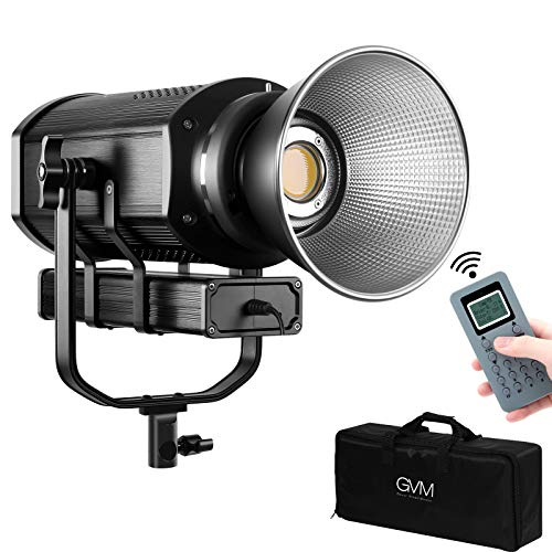 GVM Studio Led Video Light 300w Continuous Fresnel Light,YouTube Photography Lighting CRI97+ 5600K Continuous Output Lighting for YouTube, Video, Wedding