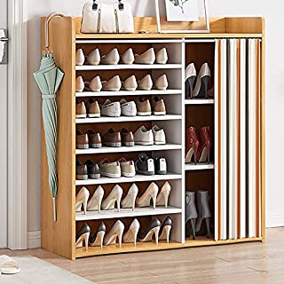 Goodan Shoe Rack Organizer with Dustproof Cover Rectangle Free Standing Shoe Storage Cabinet for Entryway Wood