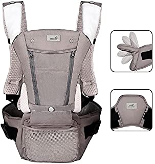 Ergonomic Baby Carrier All Seasons Foldable Hip Seat With Lumbar Support for Newborns to Toddler 8-65 lbs