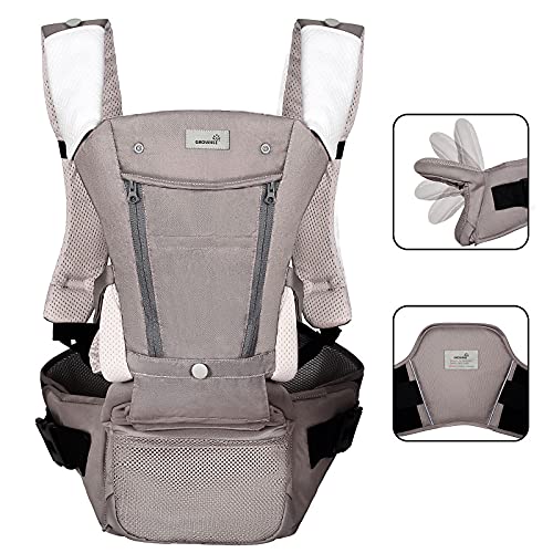 Ergonomic Baby Carrier All Seasons Foldable Hip Seat With Lumbar Support for Newborns to Toddler 8-65 lbs