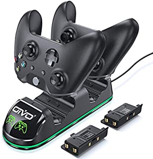 OIVO Controller Charger Compatible with Xbox One Controller, Dual Charging Station with Updated LED Strap, Remote Charger Dock for Xbox One/S/X/Elite Controller - 2 Rechargeable Battery Packs Included