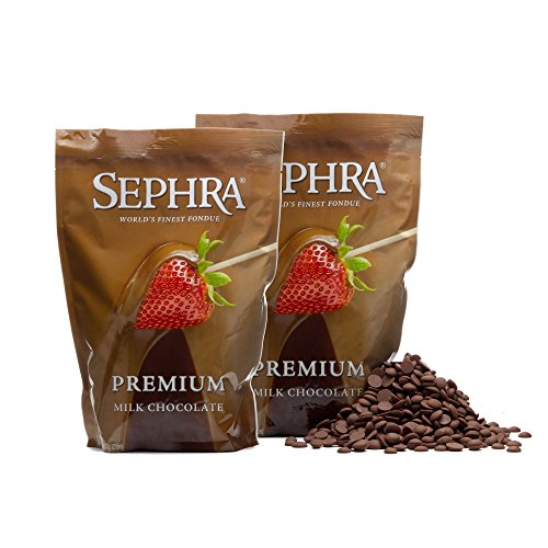 Sephra Premium Milk Fondue Chocolate for Chocolate Fountain, Kosher Dairy, Gluten and Trans Fat Free Dipping Chocolate, Chocolate Fountain Milk Chocolate Fondue, Best Baking Chocolate Chips, 4 LBS