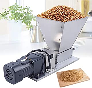 Electric Grain Mill Barley Grinder Malt Crusher Roller Grain Mill Grain Grinder Home Brew Mill Food Grade Stainless Steel Cereal Beans Mill+4x Hopper Dy-368 110V 40W (US STOCK)