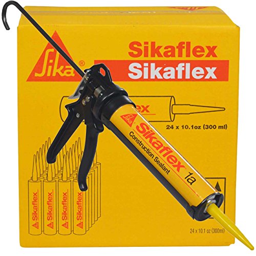 AWF PRO Sikaflex 1a Kit - One Component, Flexible, Non Sag, Polyurethane Concrete and Masonry Sealant for Vertical and Horizontal Surfaces, Sikaflex 1a 10 oz Limestone (24), AWF 2000 Caulk Gun (1)