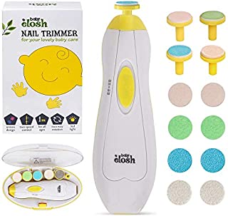 Baby Nail Trimmer File Electric - [Upgraded] Safe Nail Clippers with 12 Units Gift for Newborn Toddler Kids or Women Toes and Fingernails, Care, Polish and Trim, AA Battery Operated (Not Include)