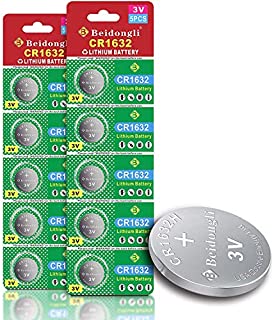 CR1632 3 Volt Lithium Coin Cell Battery (10 Batteries)5-Years Warranty