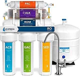 Express Water - ROALK5D Reverse Osmosis Alkaline Water Filtration System  10 Stage RO Water Filter with Faucet and Tank  Under Sink Water Filter  with Alkaline Filter for Added Essential Minerals  50 GPD