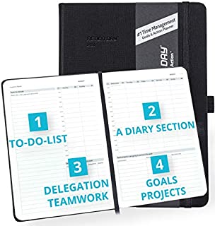 2020-2021 Weekly/Monthly Planner by Action Day - ALL-in-ONE LAYOUT DESIGN, To Do Lists, Goals, Projects, Dated Diary/Calendar, Time Management - Makes It Easy for You to Get Things Done, 6x8, Black