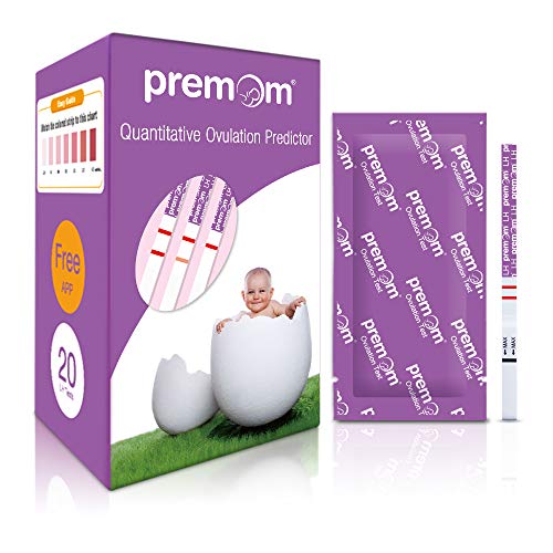 Premom Quantitative Ovulation Test Strips, Ovulation Predictor Kit with Smart Digital Ovulation Reader APP, Numerical Ovulation Tests, 20 LH Tests