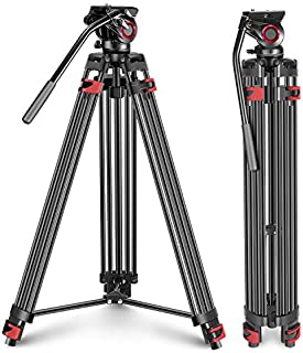 Neewer Professional Heavy Duty Video Tripod 77 inches Aluminum Alloy with 360 Degree Fluid Drag Head, Quick Shoe Plate/Bubble level for Nikon Canon DSLR Cameras Video Camcorders, Load up to 26.5 Pound