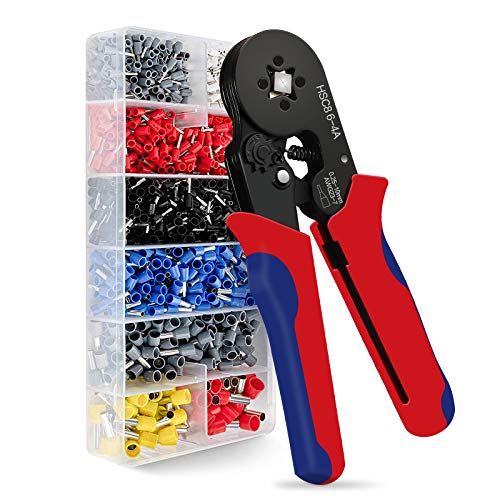 Ferrules Crimping Tool Kit, Wieprima Crimping Tool Plier Tool Kit Set Wire 1200PCS Wire Terminals Crimping Connectors Wire End Ferrules