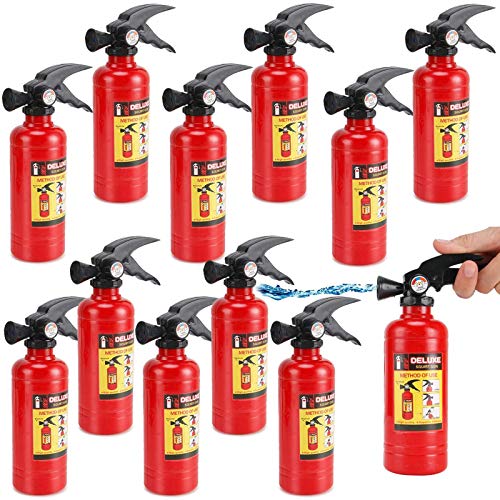 7 Inch Fire Extinguisher Squirt Toys - 12 Pack - Firefighter Water Guns with Realistic Design - Fun Fireman Squirters for Kids Party Favors