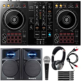 Pioneer DDJ-400 Rekordbox DJ Controller+Monitors + Headphones DJ Starter Package