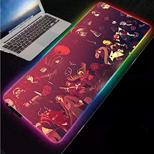 Mouse Pads Gaming Mouse Pad RGB Naruto Mouse Pad Led Color Luminous Lighting Computer Notebook Keyboard Wireless Charging Mousepad (Size_4)400X900X4Mm