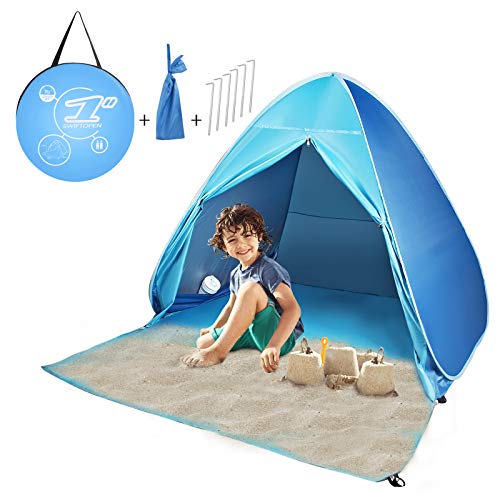 FBSPORT Beach Tent, Pop Up Beach Shade, UPF 50+ Sun Shelter Instant Portable Tent Umbrella Baby Canopy Cabana with Carry Bag