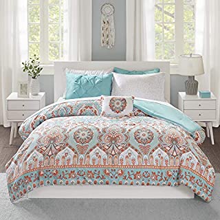 Intelligent Design Complete Bag Casual Boho Comforter with Sheet Decorative Pillow, All Season Bedding Set, Queen, Vinnie Aqua