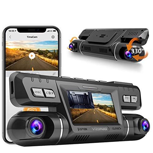 Dual Dash cam | Vizomaoi Dual 1920x1080P FHD | Front and Cabin Dash Camera | 2160P Single Front | for Cars with Wi-Fi | G-Sensor | WDR | Loop Recording| Support 256GB