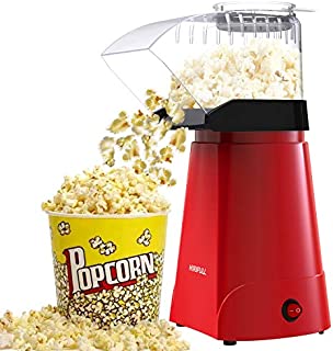 HIRIFULL 1200W Hot Air Popcorn Poppers Machine, Home Electric Popcorn Maker with Measuring Cup, 3 Min Fast Popping, ETL Certified, BPA Free, No Oil, DIY Flavors, Great for Home Movie TV, Party(Red)