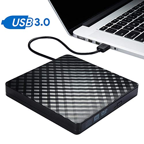 External CD Drive, USB 3.0 Slim External CD DVD ROM Drive Writer Reader Burner, DORISO 100% New Core High Speed Data Transfer External DVD Drive for Laptop Mac PC MacOSX Notebook Vista Windows7/8/10