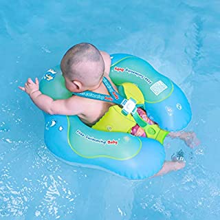 Free Swimming Baby Inflatable Baby Swim Float Children Waist Ring Inflatable Pool Floats Toys Swimming Pool Accessories for The Age of 3-72 Months(Blue, L)