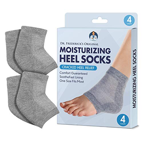 Dr. Frederick's Original Moisturizing Heel Socks for Cracked Heel Treatment - 2 Pairs - Stop Cracked Heels in Their Tracks